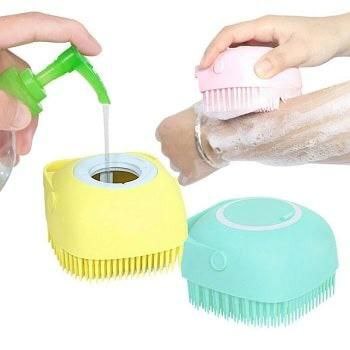 Silicone Bath Brush & Shampoo Dispenser